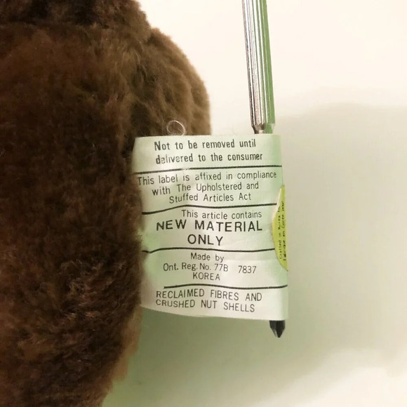 Vtg Russ Amram Adoption Bear 5 Inch Tall Stuffed Animal Plush Korea - Picture 12 of 15